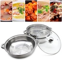 3 Tier Stainless Steel Steamer, 11 inch Food Induction Steaming Pot Dim Sum Cookware Steamer with Glass Lid for Kitchen Cooking Tool