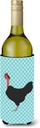 Caroline's Treasures BB8013LITERK Naked Neck Chicken Blue Check Wine Bottle Hugger Bottle Cooler Sleeve Hugger Machine Washable Collapsible Insulator Beverage Insulated Holder