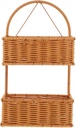 PRETYZOOM Flower Hanging Basket Wall-mounted Storage Basket for Kitchen Bathroom Decor Imitation Rattan Pp