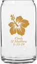 Personalized Color Printed Beer Can Glass - Hibiscus - Gold - 144 pack