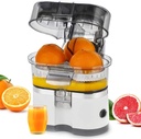100W Electric Juicer Machine, 500ml Twin Citrus Juice Maker with 18000 RPM Powerful Motor, Easy to Clean and Dishwasher-safe Parts, Fresh Hand Pressed Orange Juice (Silver)