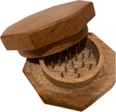 Hexagon Wood Food Spice Herb Grinder Wooden 2.5 inch