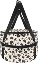 Cow Print Hot or Cold Food Cake Dish Carrying Case for Potluck Picnic Cookouts, Lightweight Thermal Pie Carrier with Lid and Handle