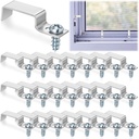 Zonon 24 Pcs Window Screen Clips with Screws Aluminum Retainer Clips to Hold The Screen in Window for Storm Panels and Door