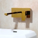 Black Painting Wall Mounted Tap Bathroom Basin Sink Faucet Solid Brass Hot & Cold Mixer Matte Black Bathtub Faucet, Gold