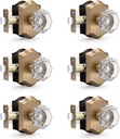 Gobrico Crystal Glass Door Knobs 6 Pack Passage Function Door Handles for Interior Room Keyless Snowflake Crystal Door Hardware for Hall Closet Pantry in Antique Brass Finish