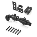 khtumeware 4 inches 2-Pack, Matte Black Solid Brass Dutch Door Surface Slide Latches & Slide Surface Bolts, Decorative Surface Slide Bolts for Windows and Doors