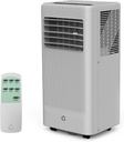 8000 BTU Portable Air Conditioner, Quiet 3-in-1 Cooling Unit for Rooms Up to 250 Sq.Ft, Includes Dehumidifier & Fan Modes, Remote Control, Sleep Mode – Perfect for Bedrooms & Apartments