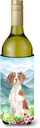 Caroline's Treasures CK1989LITERK Mountian Flowers Brittany Spaniel Wine Bottle Hugger Bottle Cooler Sleeve Hugger Machine Washable Collapsible Insulator Beverage Insulated Holder