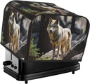 Toaster Cover 2 Slice Appliance Cover Toaster Dust Cover Wildlife Wolf Toaster Cover Super Soft Kitchen Small Dust Covers Bread Machine Covers with Pockets 14.4" x 8.3" x 10.6"