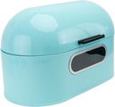 STOBAZA 1pc Metal Bread Box for Kitchen Counter Sky-blue Color Food Container for Storing Bread Snacks and Fruits Safe and Odorless Design for Home and Bakery Use
