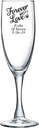 Personalized Color Printed Champagne Flute - Forever In Love - Black - 72 pack