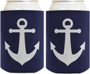 Sailing Gift For Men Classic Navy Nautical Boating Anchor 2-Pack Can Drink Thermocoolers