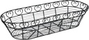 Winco Oblong Wire Bread Basket, 15-Inch x 6.25-Inch x 3-Inch, Black