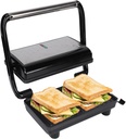Panini Grill Press Sandwich Maker Press Electric Indoor Grill with Non-Stick Coated Plates, 180 Degrees Opening Perfect for Grilling Steaks, Burger, Sandwich