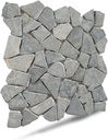 Ash Grey Random Mosaic, Tumbled Stone Back Splash Tiles for Kitchen Walls, Shower and Bathroom Floors, and Outdoor Areas (11.4" X 11.4")