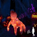 Halloween Decorations Crawling Hand,Halloween Automatic Crawl with Spooky Music Battery Powered Lifelike Scary Can Glow and Moving Hand for Costume Party Holiday Decorations