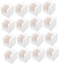BESTOYARD 40Pcs Individual Cupcake Boxes with Window Lids Portable Dessert Containers for Cupcakes Muffins and Pastries for Weddings Birthdays and Showers White Cardboard
