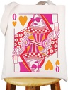 WZMPA Queen Of Hearts Poker Tote Bag - Gambling Theme Gift with Playing Card Design