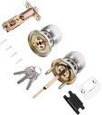 TEHAUX 1set Three Lever Lock Spherical Door Knob Lock Stainless Steel Easy Install Home Office Security