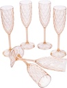 Plasutil Vintage Champagne Glasses | 6 Pieces | Unbreakable | Reusable | Acrylic Crystal Clear | 6.76 Oz