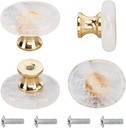 GORGECRAFT 4PCS Small Quartz Crystal Knob Handmade Dresser Knobs Drawer Pulls Natural Stone Cabinet Knobs Vintage Decorative Handles with Mounting Screws for Cupboard Kitchen Wardrobe Furniture