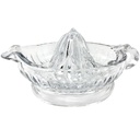 TableCraft H223 Glass Manual Juicer with Handle and Pour Spout – Vintage-Style Clear Glass Lemon Juicer | Manual Orange Juice Squeezer for Citrus Fruits | Glass Citrus Juicer for Kitchen and Bar Use