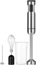 TEGH Immersion Blender Handheld, 8-Speed 4-in-1 Stainless Steel Hand Blender Stick | Electric Hand Mixer & Food Processor | Corded Emulsion Blender for Smoothies, Soups, Sauces & Baby Food