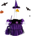 Halloween Goose Outfit Porch Witch Goose Clothes for 23'' Cement Plastic Geese Costume for Yard Lawn Outdoor Garden Patio Statue Holiday Decor
