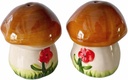 Hand painted 3D Ceramic Salt & Pepper Shaker Set, Mushrooms