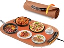 Food Warming Mat, Roll Up Electric Warming Tray with 7 Temperature Settings and 1-4 Hours Timer, Full-Surface Heating, Child Safety Lock, Versatile Food Warmers for Parties, Buffets, and Home Use
