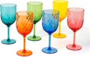 KOXIN-KARLU Unbreakable Classic 14 ounce All-Purpose Plastic Stem Wine Glasses Acrylic Glasses, Set of 6 Multicolor