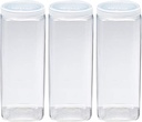 Silicook Clear Plastic Jar, Set of 3-40oz, Square Shaped, Transparent, Food Storage Container, Kitchen & Household Organization for Dry goods, Spices, Vegetables, Ingredients and More