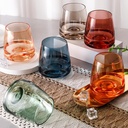 Stemless Wine Glasses Set of 6 - Hand Blown Colored Short Wine Tumblers Colorful Lead-Free Non-Fading Party Stemless Wine Glasses Set, Unique Gift for Wedding,Thanksgiving and Christmas Gifts