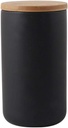 Ceramic Food Storage Jar Canister Modern Design Food Canisters with Airtight Seal Bamboo Lid,Loose Tea Coffee Spice Nuts Snacks Seasonings Storage Canister Caddy (Black 31.67oz/900ml)