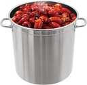 55QT Stainless Steel Stockpot Large Seafood Steamer with Strainer Basket, Heavy-Duty Crawfish Boil Pot Versatile Stock for Outdoor Cooking, Crab Lobster Shrimp
