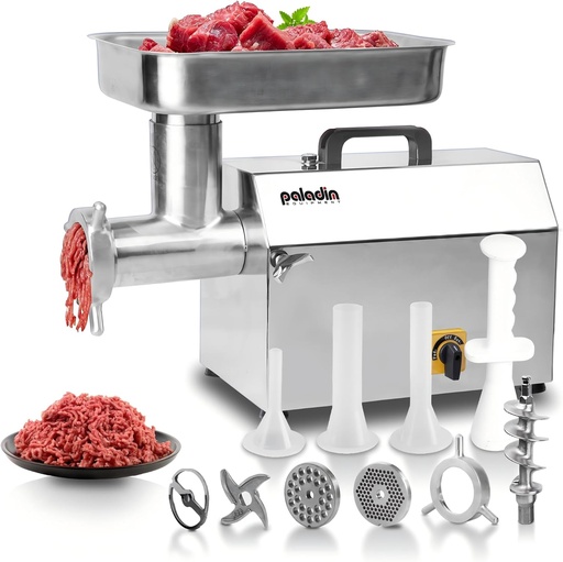 #32 Electric Commercial Meat Grinder, 2 HP Heavy Duty Stainless Steel Meat grinder Machine with Sausage Sufffer, 21 lbs Per Minute, Ideal for deer processing, Pet Food,Heavy Use