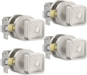 Amerdeco 4 Pack Brushed Satin Nickel Door Knobs Privacy Interior Door Knob with Lock,Door Knob for Bedroom, Bathroom AM0024