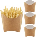 HOIGON 100 Pack 5.5 oz French Fry Holder Bulk, Brown Paper Stand Up French Fries Containers, Disposable Snack Cups French Fry Box for Onion Rings, Popcorn