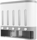 DYRABREST Wall Mounted Dry Food Dispenser, 5-Compartment Grain Dispenser with Cup, Food Storage Containers for Homes, Kitchens, Countertops