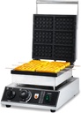Waffle Maker Machine, 1750W 50-300℃ Electric Stainless Steel Non-Stick 6pcs Honeycomb Waffle Pop Maker, Commercial Flip Balance Heating Waffle Iron for Bakeries Restaurants Kiosks Canteens