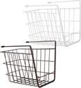 VALICLUD 2 Pcs Hanging Iron Wire Under Shelf Storage Baskets for Kitchen Bathroom Pantry Cabinet Space Saving Organizers for Towels Bowls Books and Stationery
