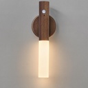 Montford Battery Operated Wall Sconces, Wooden Motion Sensor Night Light Rechargeable Wall Sconce, LED Magnetic Battery Powered Wall Sconce