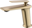 RANDOM Single Hole Bathroom Sink Faucet Brushed Gold Bathroom Faucet Single Handle Brass Basin Mixer Tap Deck Mount,cUPC Certified Water Supply Hot and Cold Hose.68008BG
