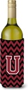 Caroline's Treasures CJ1052-ULITERK Letter U Chevron Garnet and Black Wine Bottle Hugger Bottle Cooler Sleeve Hugger Machine Washable Collapsible Insulator Beverage Insulated Holder