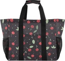 Cherry Waterproof Tote Bag,Multi-Purpose Kitchen Reusable Grocery Bags, Travel, Beach & Laundry Organizer 15.4 X 9.8 X 12.8 inch