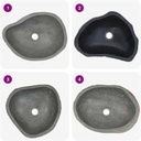 Ergode Oval River Stone Wash Basin, 14.9"-17.7", Natural Stone Sink, Handcrafted Countertop Vessel with Polished Interior, Unique Color and Shape, Ideal for Bathroom or Washroom, Drain Not Included