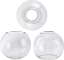 3 Pack Clear Glass Globes for Light Fixtures Replacement, 5.9" Diameter, Clear Round Glass Globe Lampshade Cover for Pendant Light Wall Sconce Chandelier, 1-5/8 Inch Fitter