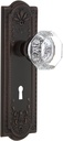 Nostalgic Warehouse Meadows Plate with Keyhole Privacy Waldorf Door Knob in Timeless Bronze