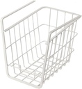 Vaguelly 1pc White Iron Wire Storage Basket for Kitchen Bathroom Pantry Organization Hanging Rack Hollow Grid Design for Breathable Multi-functional Use